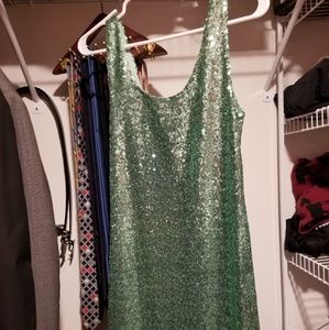 Sea green sequined dress